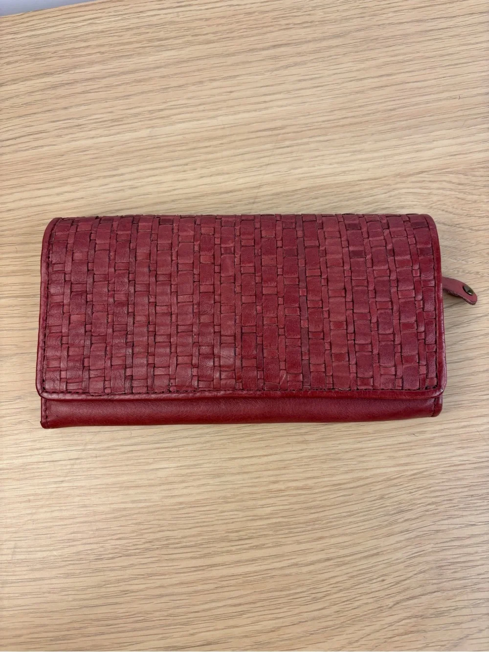 Vilenca‎ Holland Rich Red Basket Woven Leather Wallet “Vintage Leather” Collect.